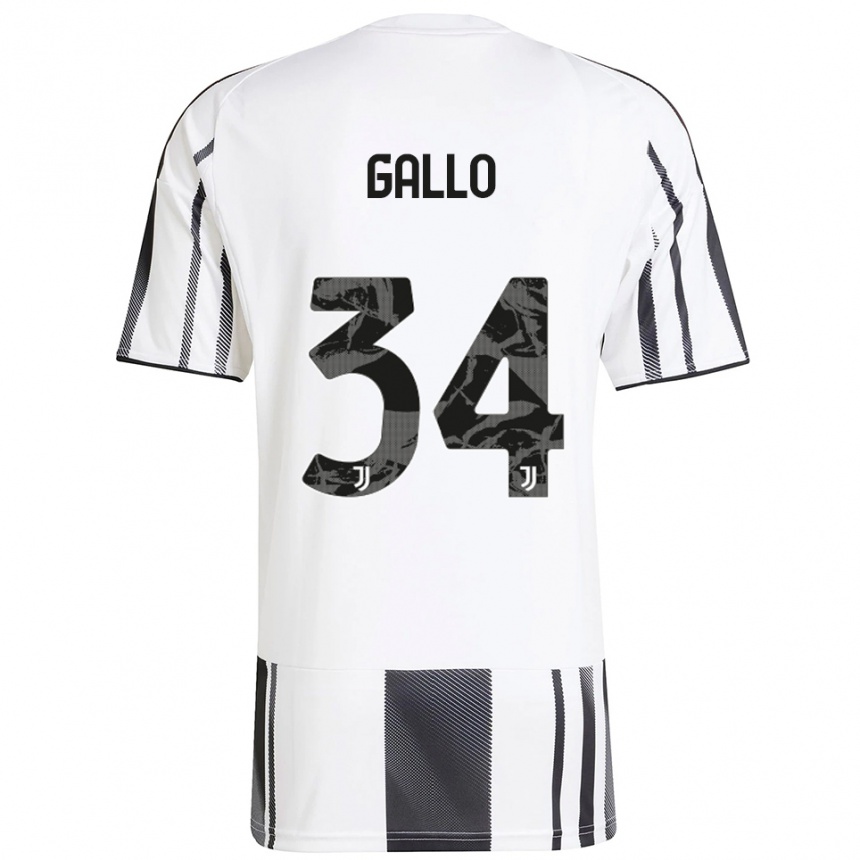 ילדים כדורגל Azzurra Gallo #34 לבן שחור ג'רזי ביתית 2025/26