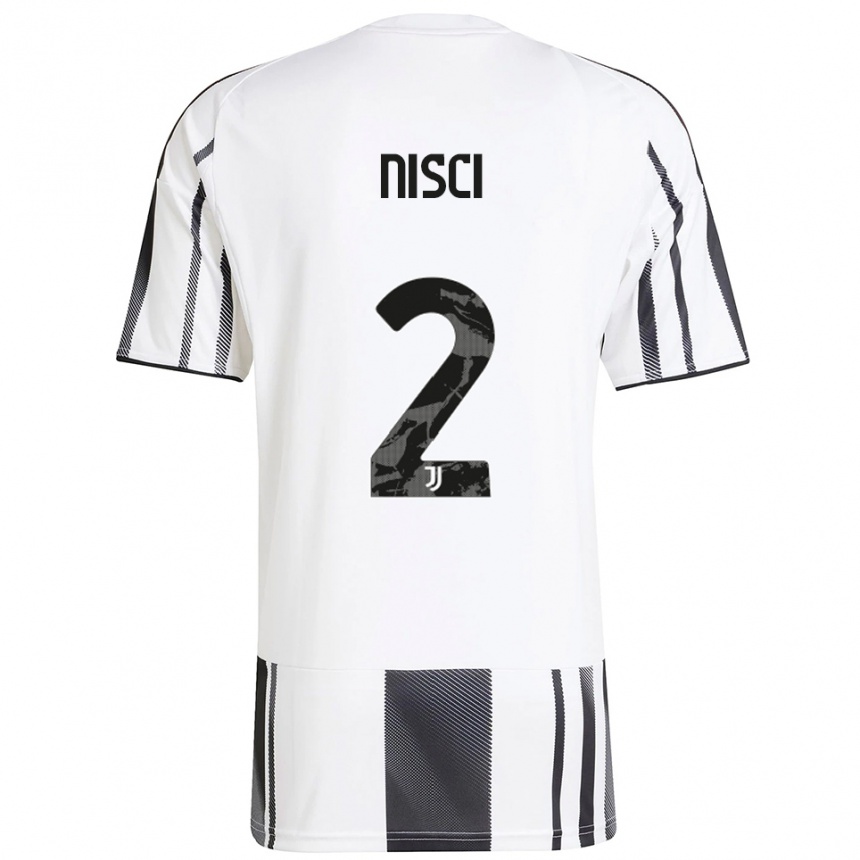 ילדים כדורגל Alessandro Nisci #2 לבן שחור ג'רזי ביתית 2025/26