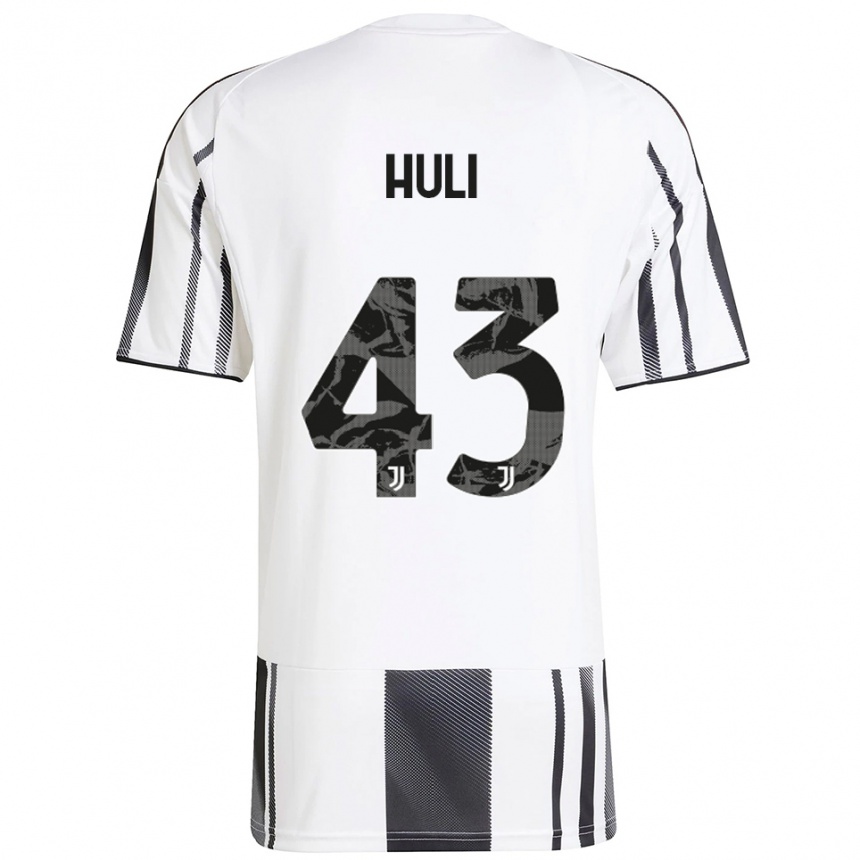 ילדים כדורגל Raffaele Huli #43 לבן שחור ג'רזי ביתית 2025/26