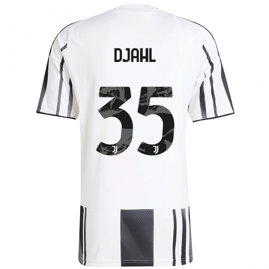 ילדים כדורגל Rayan Djahl #35 לבן שחור ג'רזי ביתית 2025/26
