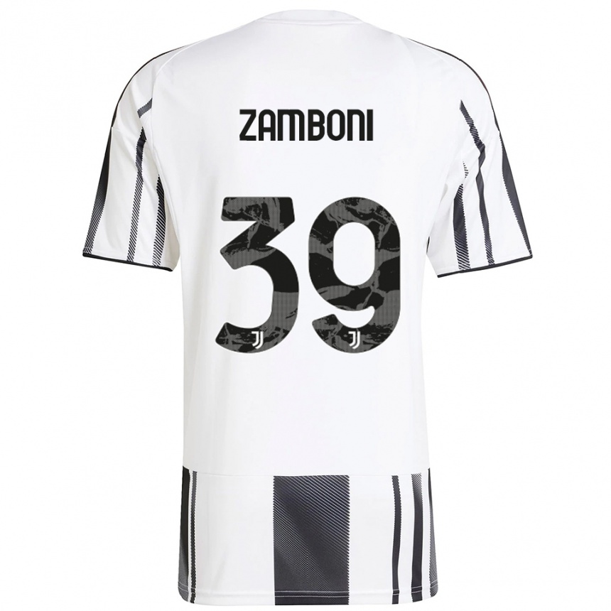 ילדים כדורגל Marta Zamboni #39 לבן שחור ג'רזי ביתית 2025/26