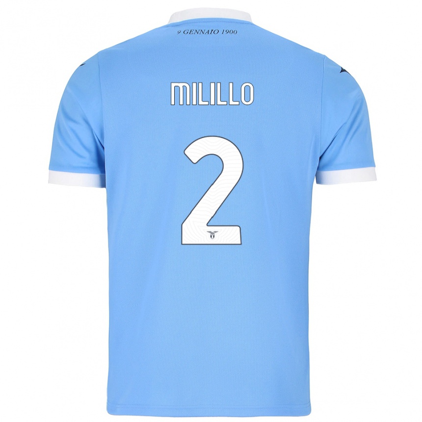 ילדים כדורגל Flavio Milillo #2 תכלת לבן ג'רזי ביתית 2025/26