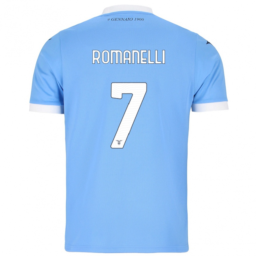 ילדים כדורגל Nicolas Romanelli #7 תכלת לבן ג'רזי ביתית 2025/26