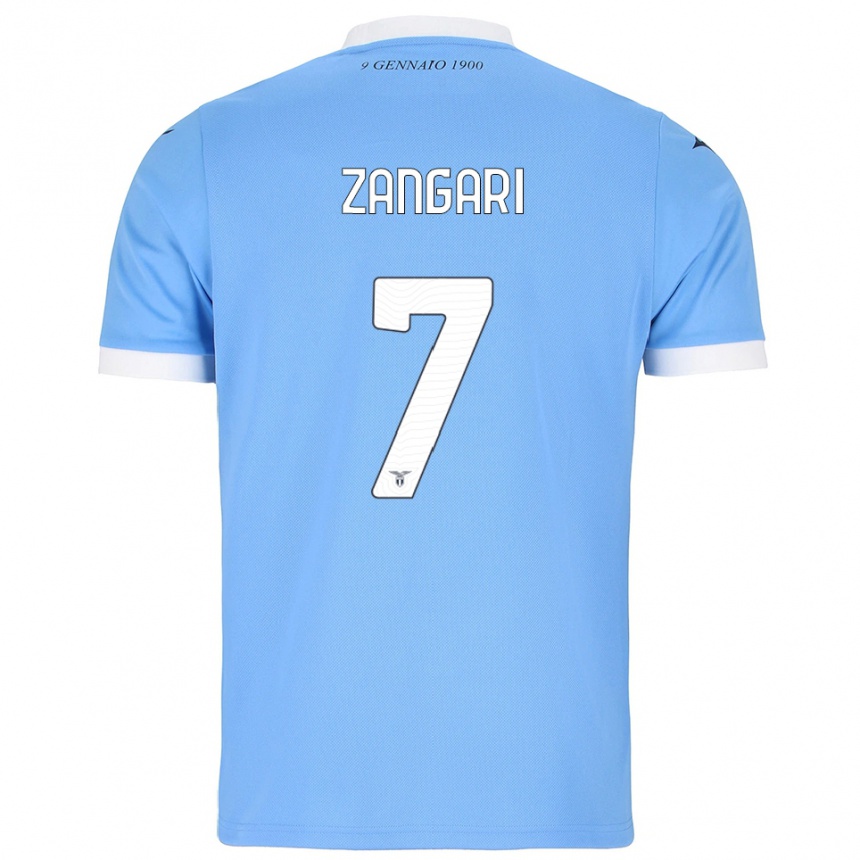 ילדים כדורגל Vincenzo Zangari #7 תכלת לבן ג'רזי ביתית 2025/26