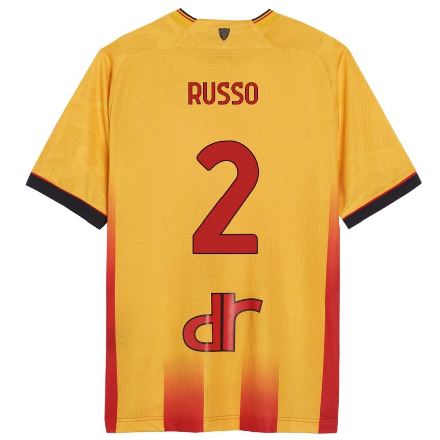 ילדים כדורגל Luca Russo #2 צהוב כתום ג'רזי ביתית 2025/26