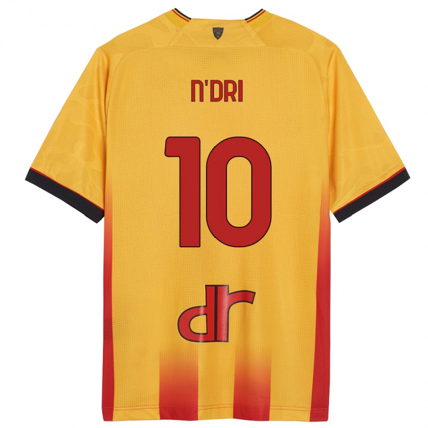 ילדים כדורגל Konan N’dri #10 צהוב כתום ג'רזי ביתית 2025/26