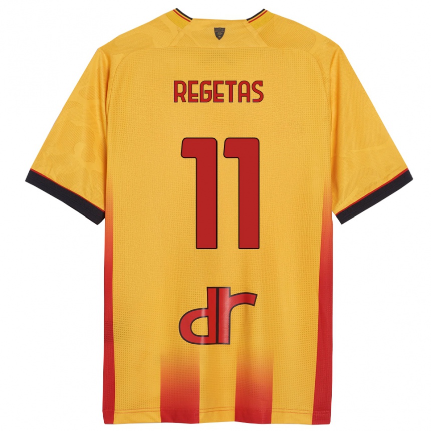 ילדים כדורגל Domagoj Regetas #11 צהוב כתום ג'רזי ביתית 2025/26