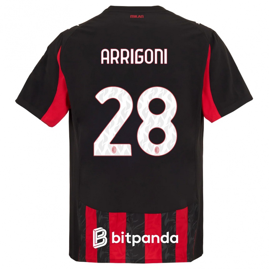 ילדים כדורגל Giorgia Arrigoni #28 אדום שחור ג'רזי ביתית 2025/26