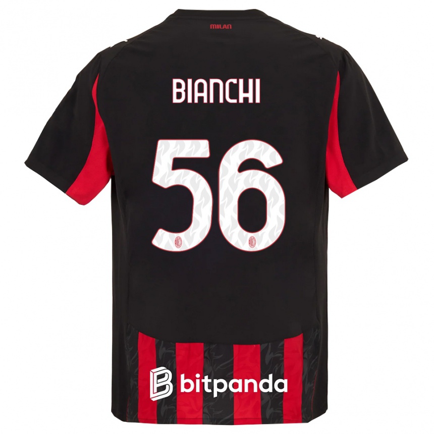 ילדים כדורגל Alessandro Bianchi #56 אדום שחור ג'רזי ביתית 2025/26