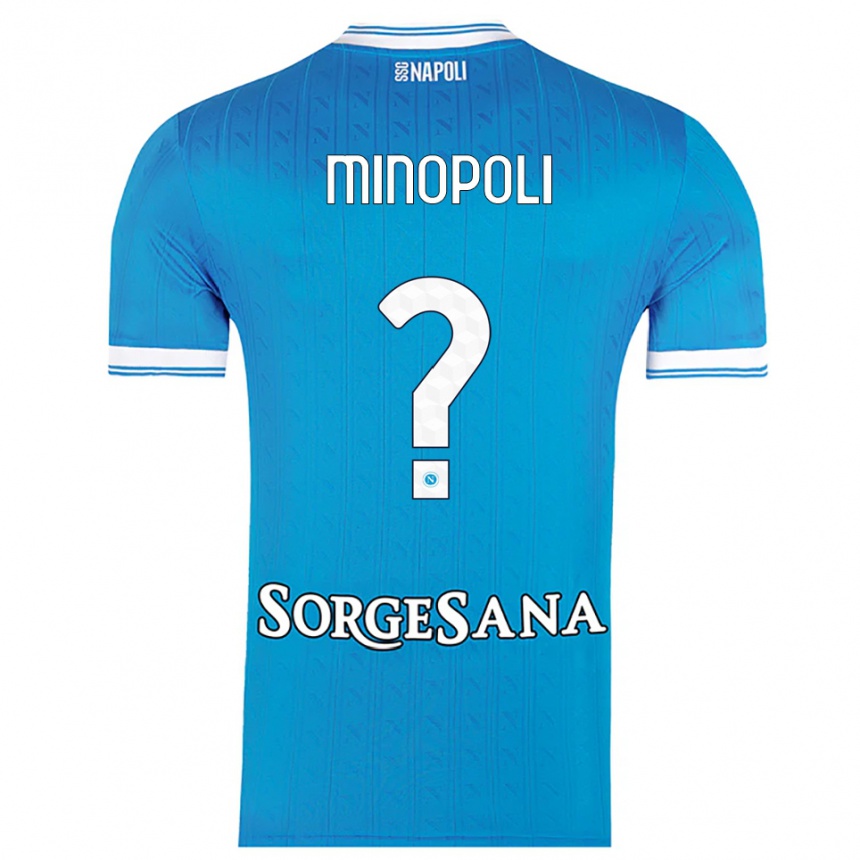 ילדים כדורגל Francesco Minopoli #0 תכלת לבן ג'רזי ביתית 2025/26
