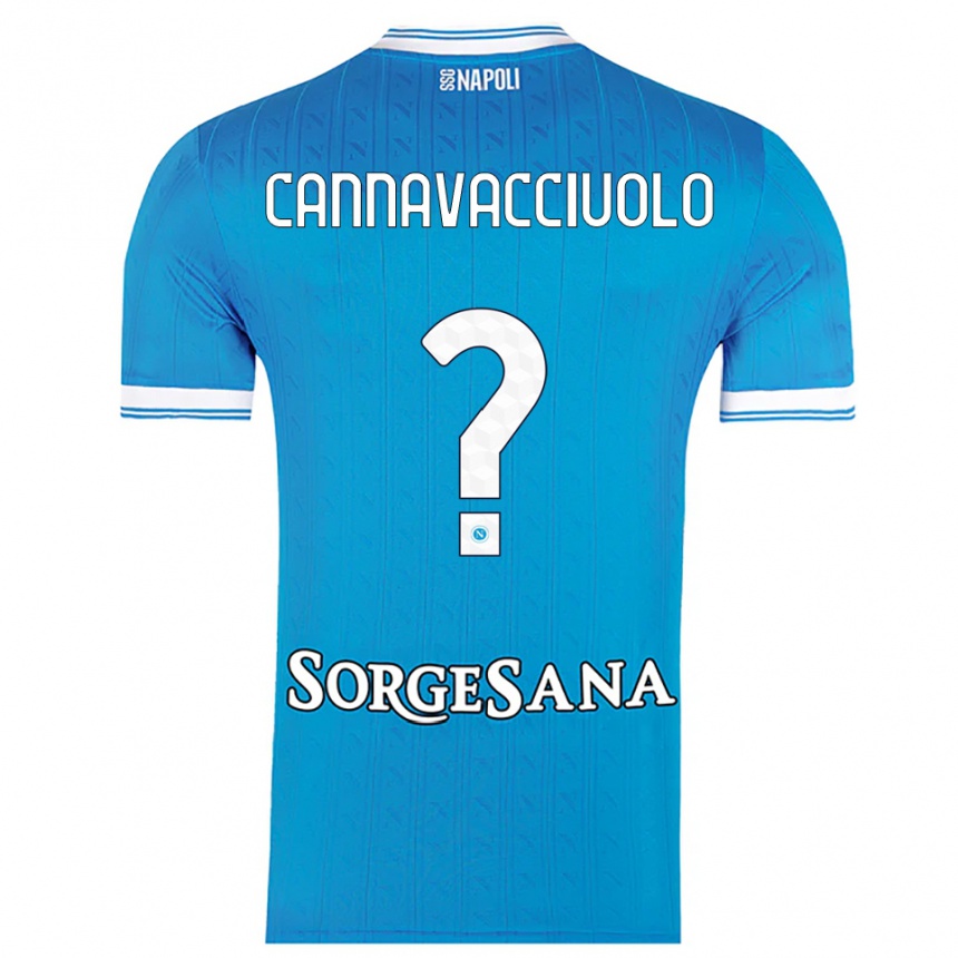 ילדים כדורגל Luigi Pio Cannavacciuolo #0 תכלת לבן ג'רזי ביתית 2025/26