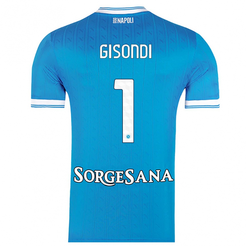 ילדים כדורגל Francesco Gisondi #1 תכלת לבן ג'רזי ביתית 2025/26