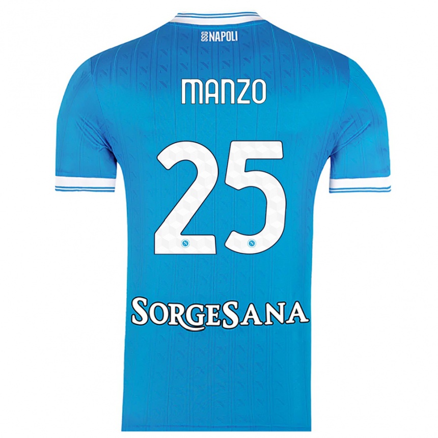 ילדים כדורגל Alessia Manzo #25 תכלת לבן ג'רזי ביתית 2025/26