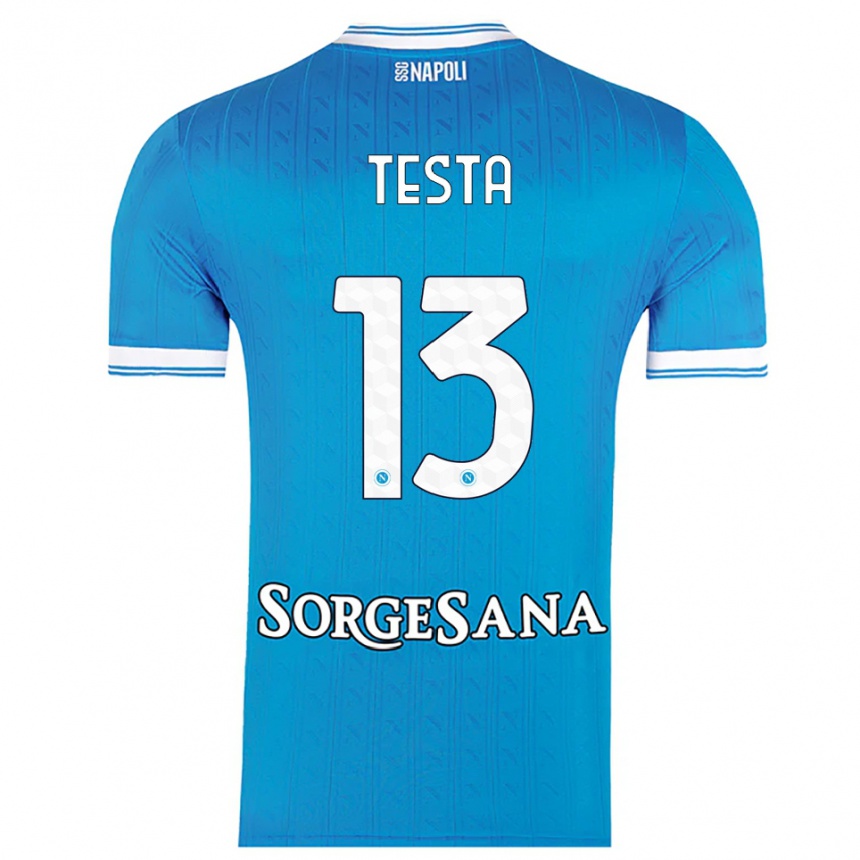 ילדים כדורגל Vincenzo Testa #13 תכלת לבן ג'רזי ביתית 2025/26