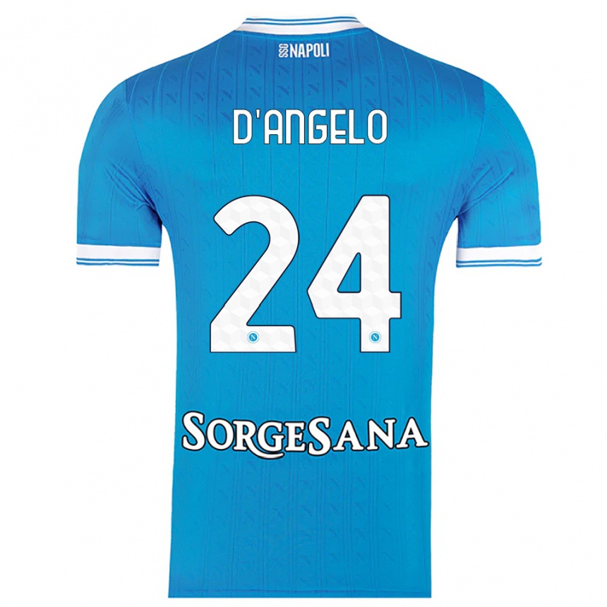 ילדים כדורגל Alessia D'angelo #24 תכלת לבן ג'רזי ביתית 2025/26