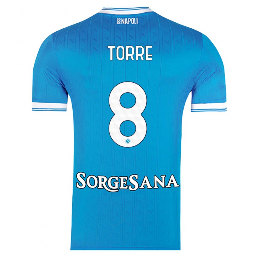 ילדים כדורגל Christian Torre #8 תכלת לבן ג'רזי ביתית 2025/26