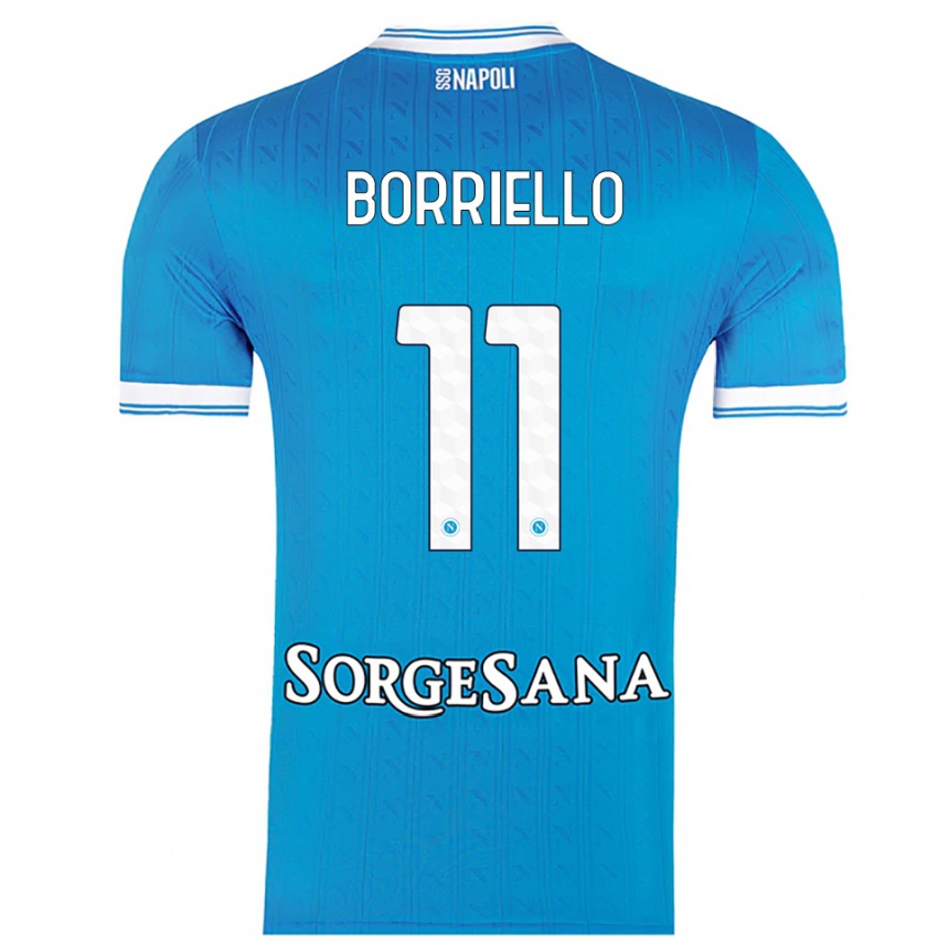 ילדים כדורגל Salvatore Borriello #11 תכלת לבן ג'רזי ביתית 2025/26
