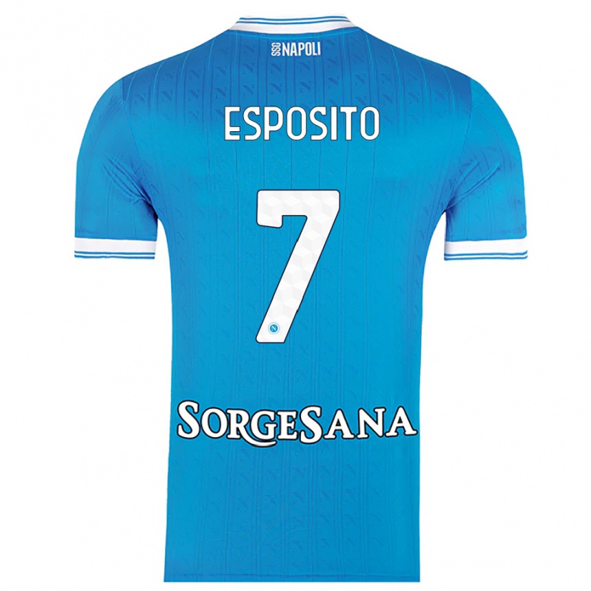 ילדים כדורגל Luigi Esposito #7 תכלת לבן ג'רזי ביתית 2025/26