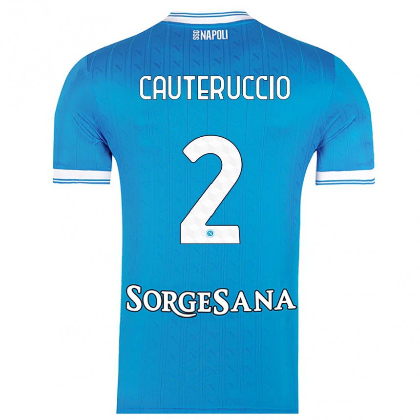 ילדים כדורגל Walter Cauteruccio #2 תכלת לבן ג'רזי ביתית 2025/26