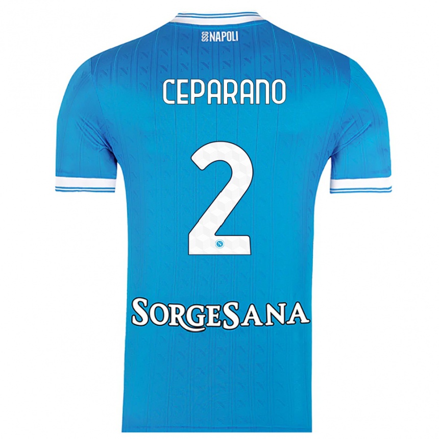 ילדים כדורגל Mario Ceparano #2 תכלת לבן ג'רזי ביתית 2025/26