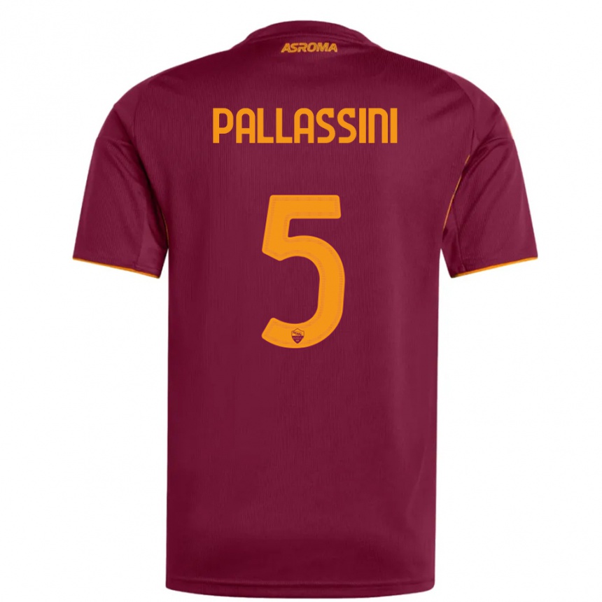ילדים כדורגל Luca Pallassini #5 בורגונדי כתום ג'רזי ביתית 2025/26