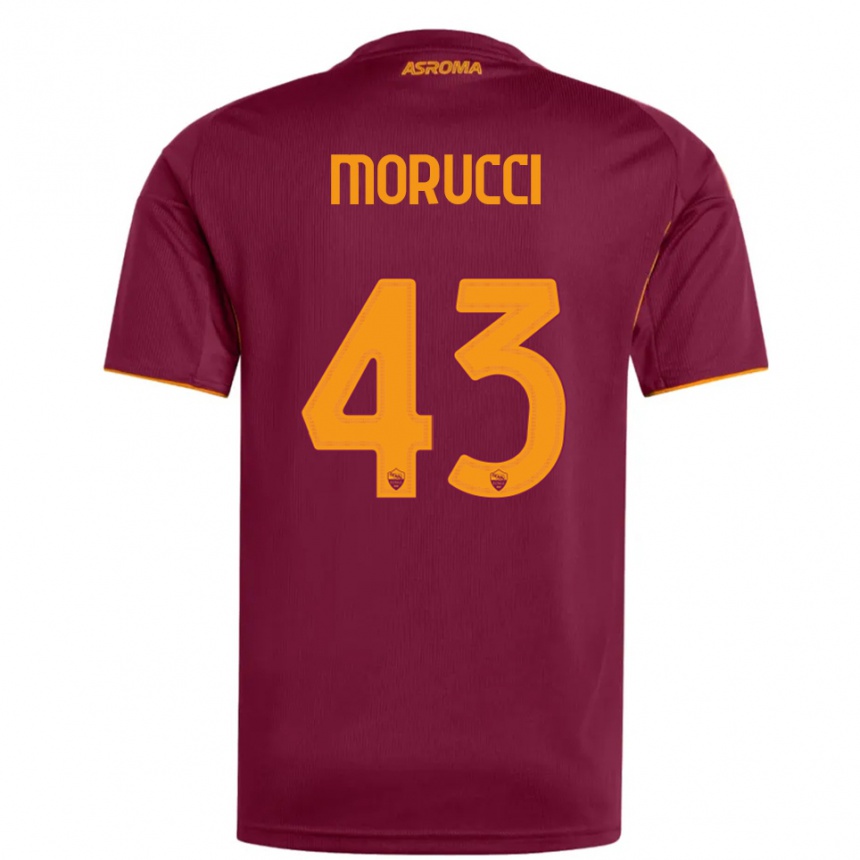 ילדים כדורגל Edoardo Morucci #43 בורגונדי כתום ג'רזי ביתית 2025/26