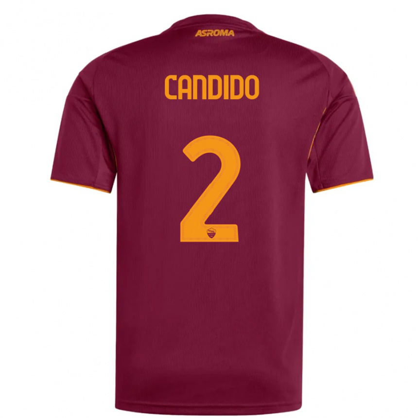 ילדים כדורגל Gabriele Candido #2 בורגונדי כתום ג'רזי ביתית 2025/26