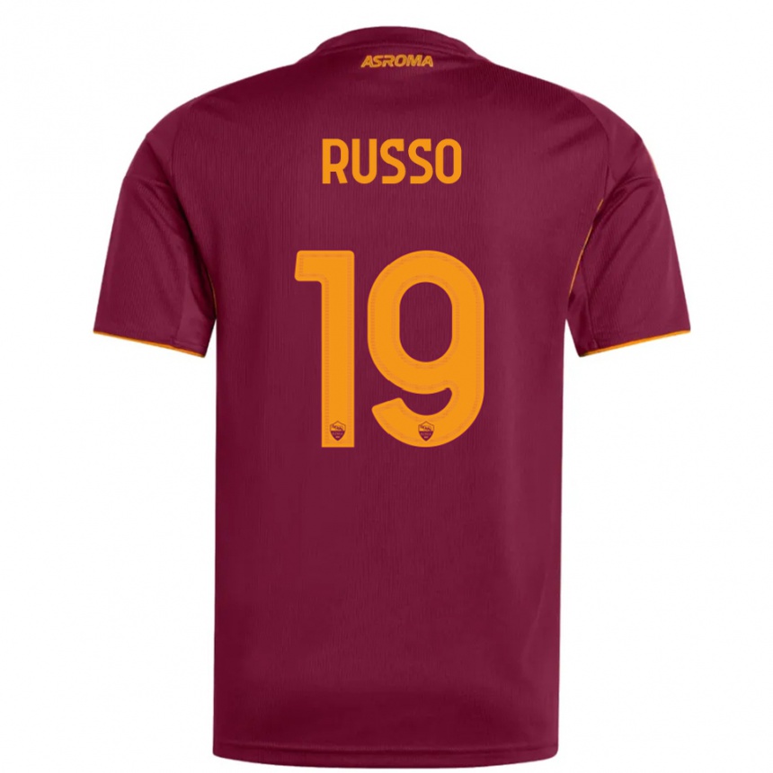 ילדים כדורגל Filippo Russo #19 בורגונדי כתום ג'רזי ביתית 2025/26
