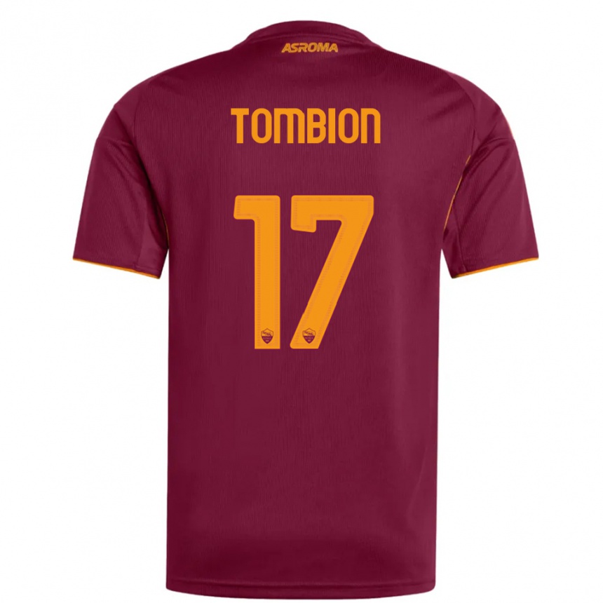 ילדים כדורגל Gianmarco Tombion #17 בורגונדי כתום ג'רזי ביתית 2025/26