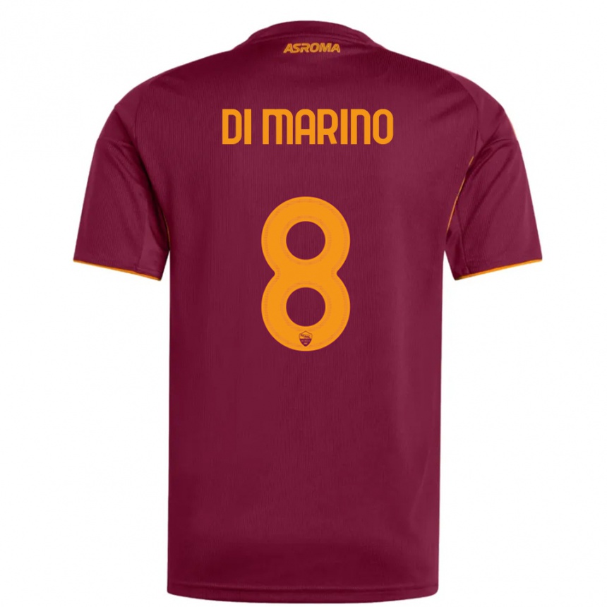 ילדים כדורגל Baldo Di Marino #8 בורגונדי כתום ג'רזי ביתית 2025/26