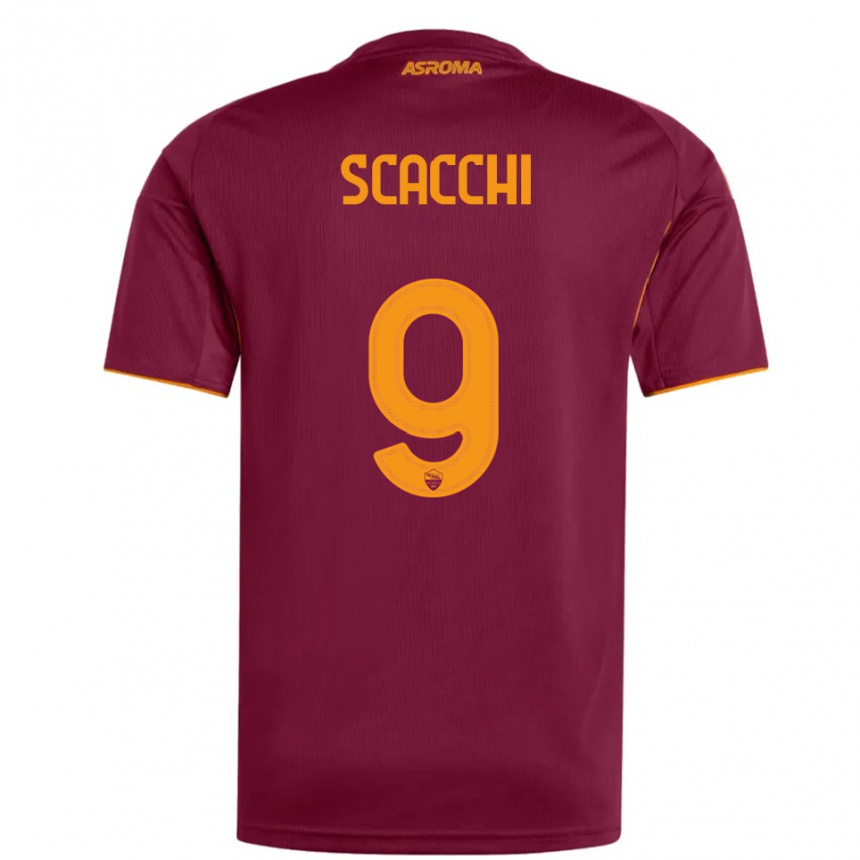ילדים כדורגל Manuel Scacchi #9 בורגונדי כתום ג'רזי ביתית 2025/26