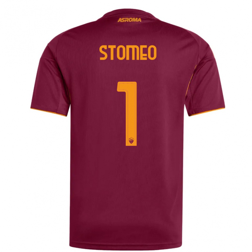 ילדים כדורגל Giorgio Stomeo #1 בורגונדי כתום ג'רזי ביתית 2025/26