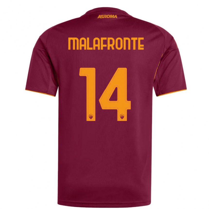 ילדים כדורגל Matteo Malafronte #14 בורגונדי כתום ג'רזי ביתית 2025/26
