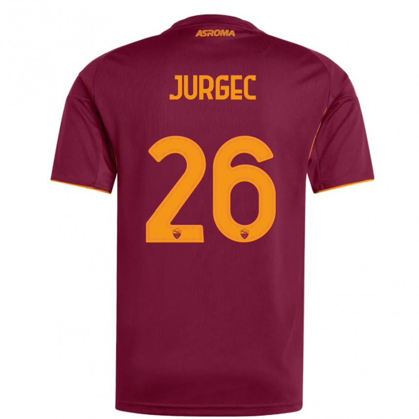 ילדים כדורגל Jan Jurgec #26 בורגונדי כתום ג'רזי ביתית 2025/26