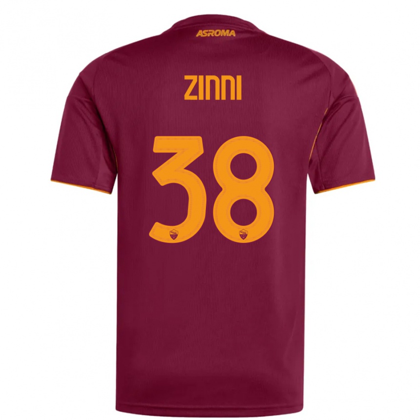ילדים כדורגל Raul Zinni #38 בורגונדי כתום ג'רזי ביתית 2025/26