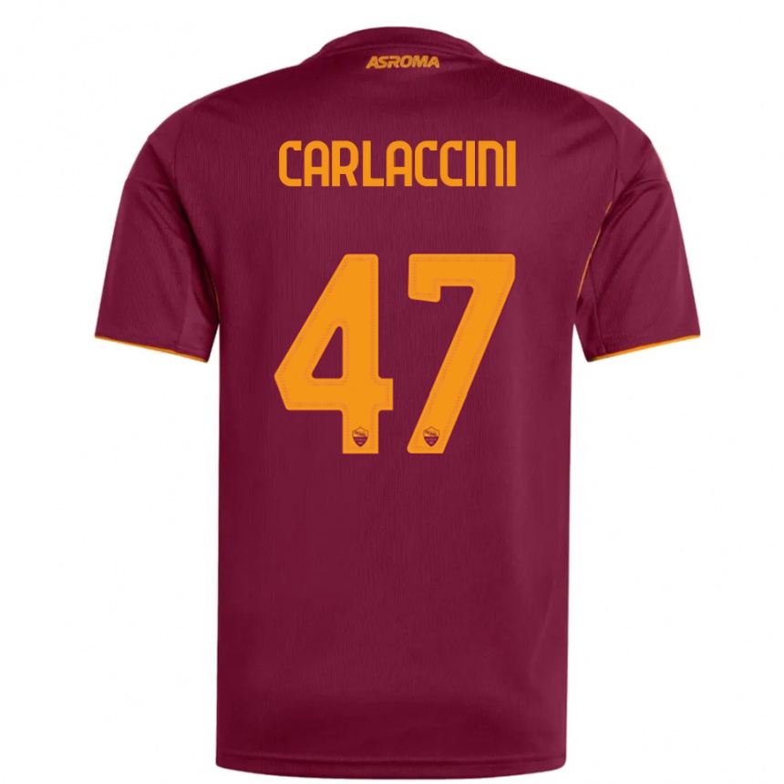 ילדים כדורגל Samuele Carlaccini #47 בורגונדי כתום ג'רזי ביתית 2025/26