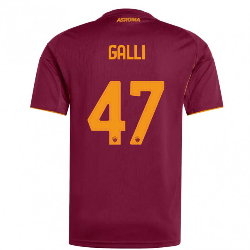 ילדים כדורגל Giulia Galli #47 בורגונדי כתום ג'רזי ביתית 2025/26
