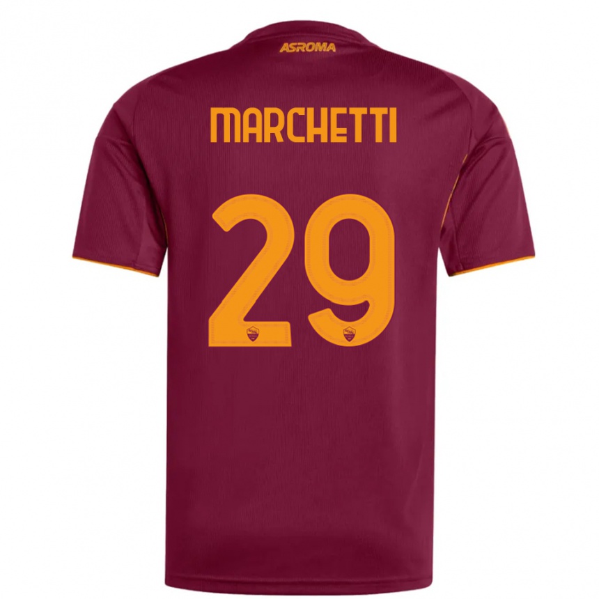 ילדים כדורגל Tommaso Marchetti #29 בורגונדי כתום ג'רזי ביתית 2025/26
