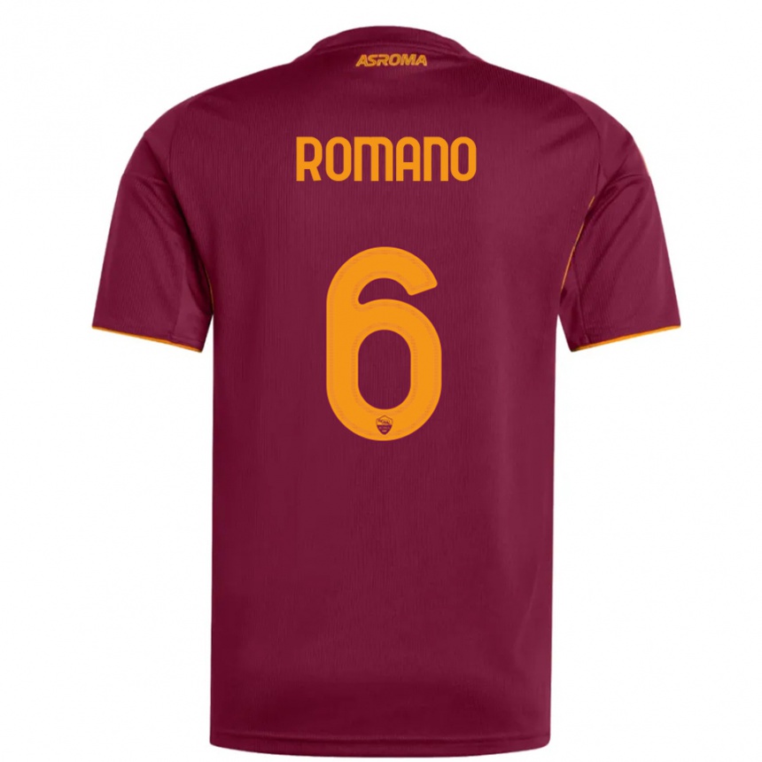 ילדים כדורגל Alessandro Romano #6 בורגונדי כתום ג'רזי ביתית 2025/26