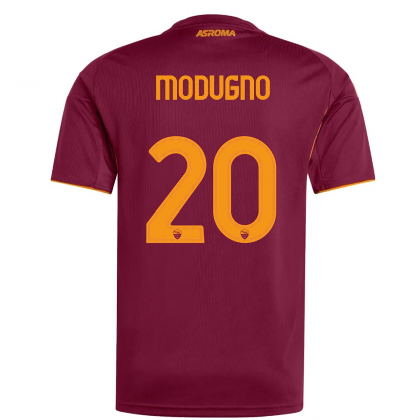 ילדים כדורגל Emanuele Modugno #20 בורגונדי כתום ג'רזי ביתית 2025/26