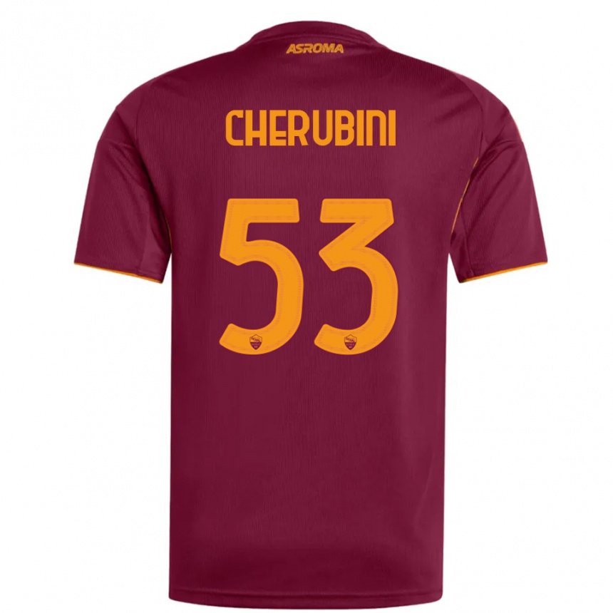 ילדים כדורגל Martina Cherubini #53 בורגונדי כתום ג'רזי ביתית 2025/26