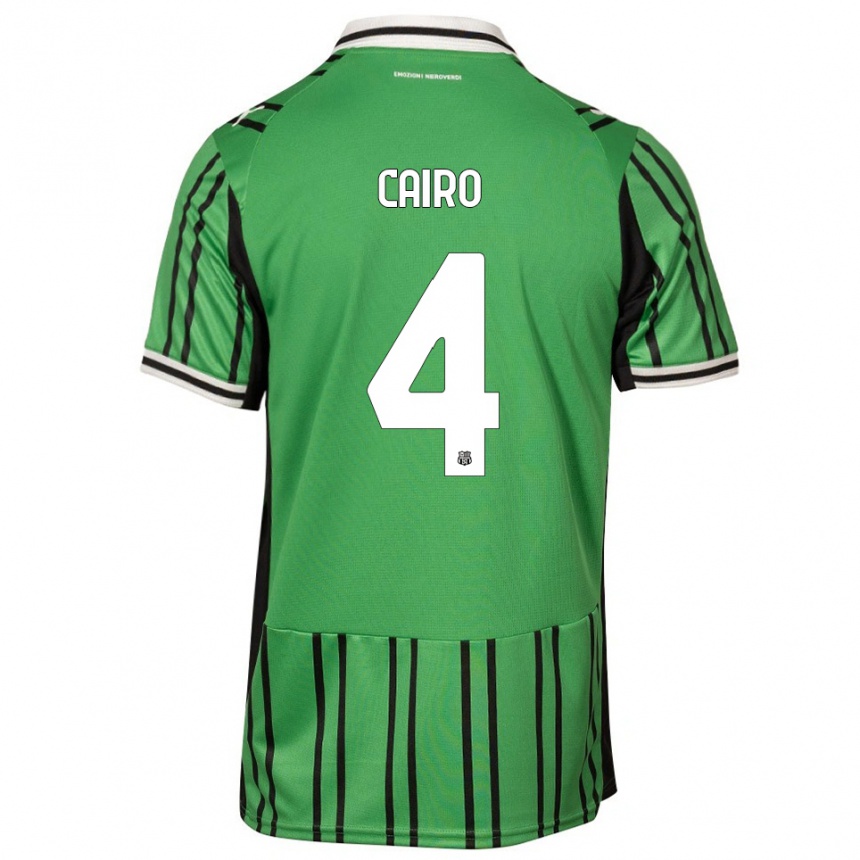 ילדים כדורגל ניקולס אלחנדרו קאירו #4 ירוק שחור ג'רזי ביתית 2025/26