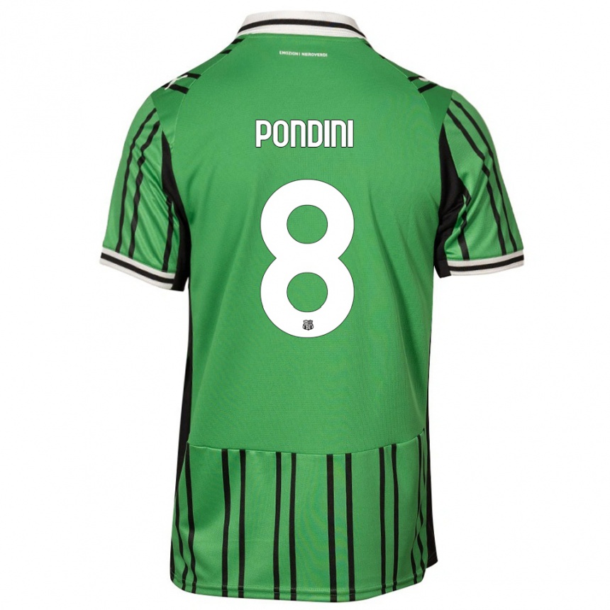 ילדים כדורגל Giada Pondini #8 ירוק שחור ג'רזי ביתית 2025/26