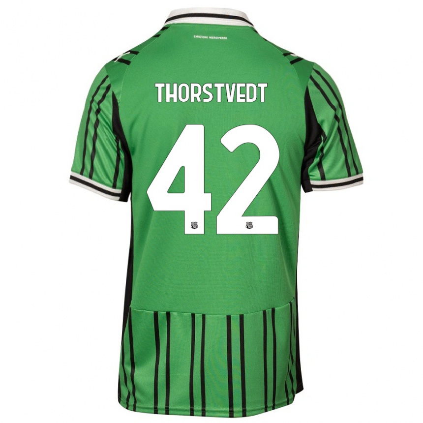 ילדים כדורגל כריסטיאן תורסטבדט #42 ירוק שחור ג'רזי ביתית 2025/26