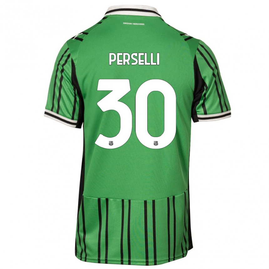 ילדים כדורגל Manuela Perselli #30 ירוק שחור ג'רזי ביתית 2025/26