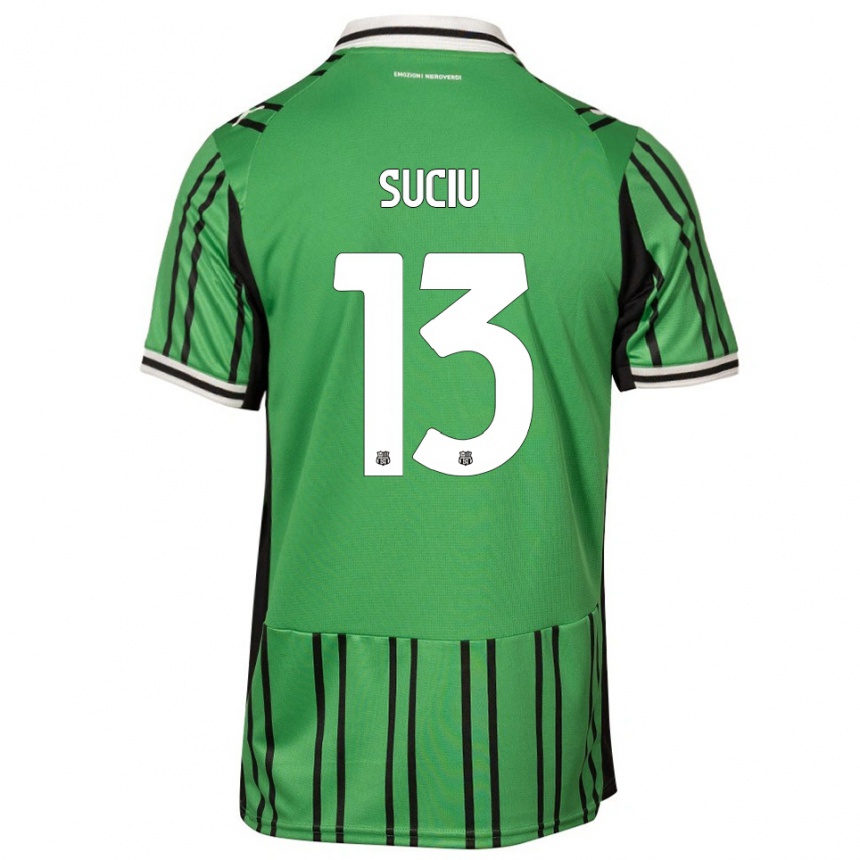 ילדים כדורגל Tudor Suciu #13 ירוק שחור ג'רזי ביתית 2025/26