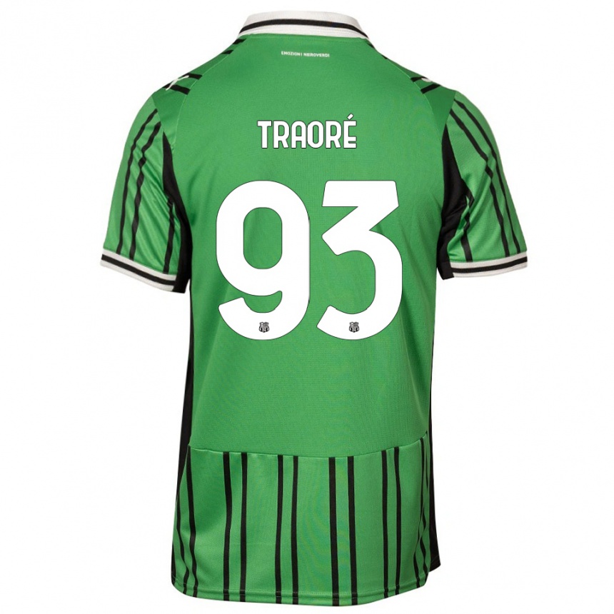 ילדים כדורגל קדידיה טראורה #93 ירוק שחור ג'רזי ביתית 2025/26