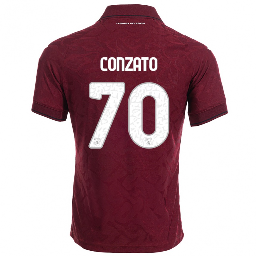 ילדים כדורגל Filippo Conzato #70 בורגונדי לבן ג'רזי ביתית 2025/26