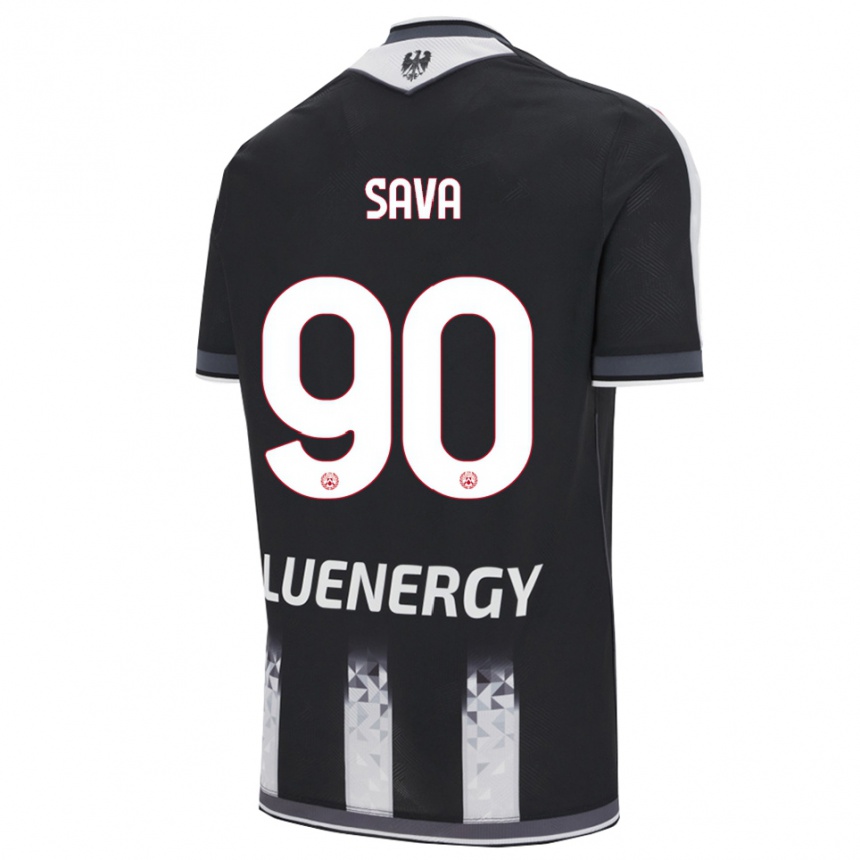 ילדים כדורגל רזבאן סאווה #90 שחור לבן ג'רזי ביתית 2025/26