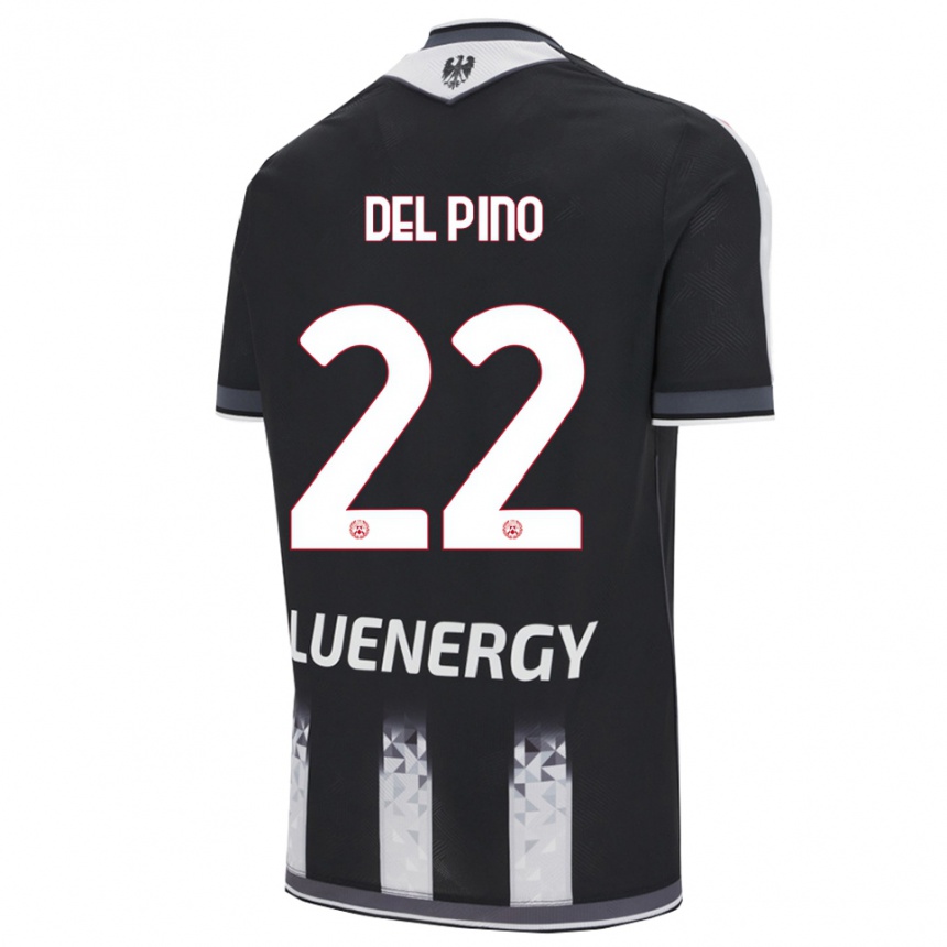 ילדים כדורגל Lorenzo Del Pino #22 שחור לבן ג'רזי ביתית 2025/26
